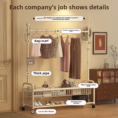 Simple clothes hanger coat storage rack shoe shelf stool衣架