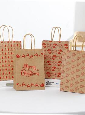 圣诞节Christmas Kraft paper bag Gift bag Portable paper bag
