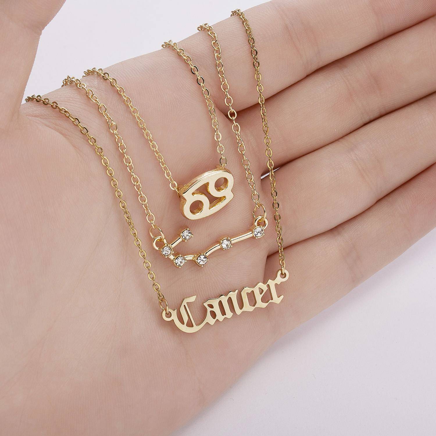 3pcs set Zodiac women necklace Personality new gift couple
