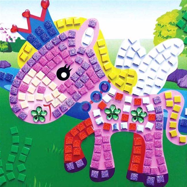 6pc eva foam cartoon car mosaics art stickers painting child