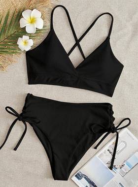 分体性感新款沙滩系带三点式比基尼泳衣泳装Sexy Bikini Swimsuit