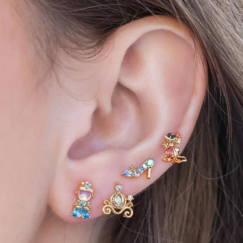 Disney Princess Series Snow White Mermaid Earrings Sweet