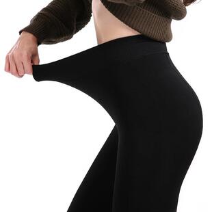 Women Winter Leggings Warm Leggins High Waist Solid Color Ve