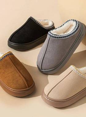 New Fashion Fluffy Platform Slippers for Women 2024 Winter P