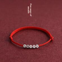Handmade Red String Bracelet for Women Men Mini Chinese Luck