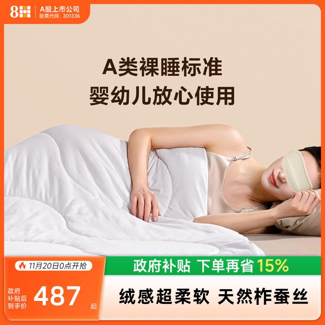 蚕丝被100%抗菌防螨子母被