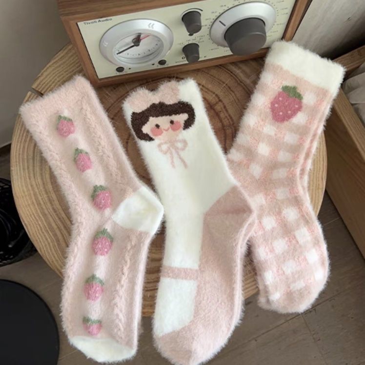 暖脚睡觉被窝冬季脚冷保暖绒袜子女学生宿舍冬天捂脚粉色睡眠