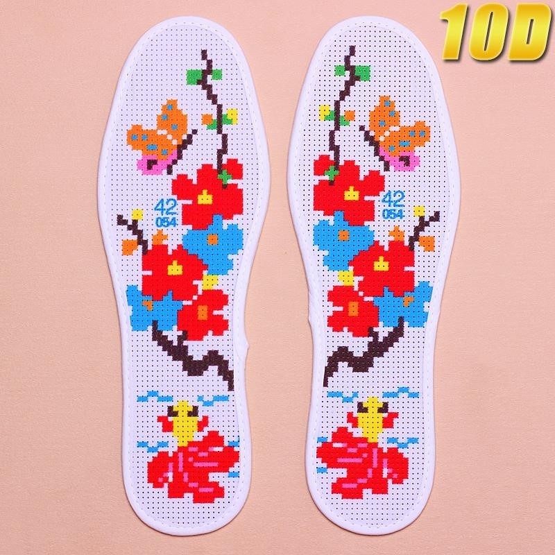 花样图案 鞋垫十字绣自己绣2024年新款半成品送针线绣花手工鞋垫