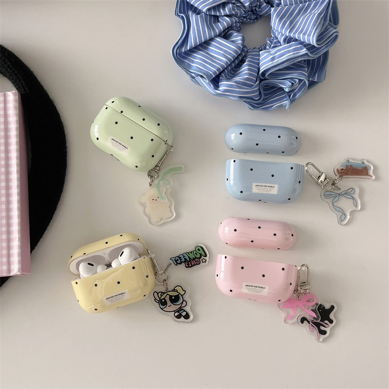 ins风简约波点适用苹果耳机保护套airpodspro2无线蓝牙