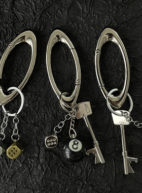 椭圆形潮流oakleeey风高颜值钥匙扣登山多功能锁匙扣腰间配饰挂件