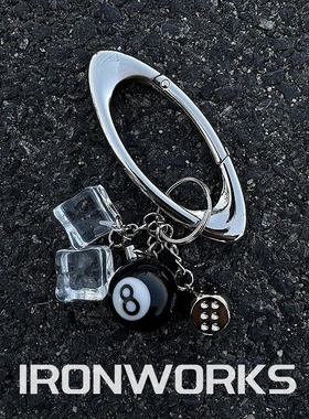 「Ironworks」双冰块原创椭圆登山扣cleanfit包包配饰钥匙扣挂件
