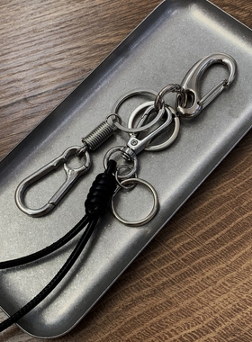 ironworks皮质编织绳金属扣腰间挂饰原创cleanfit钥匙扣包包挂件