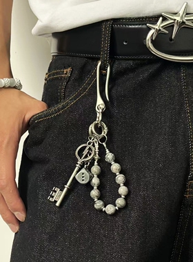 ironworks地图石手作串珠钥匙挂扣复古时尚cleanfit质感穿搭单品