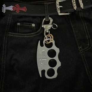 ironworks原创重磅金属指虎腰间挂饰质感穿搭点缀防身双金环卸扣