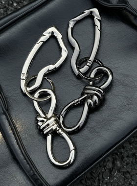 ironworks绳结月牙金属钥匙扣质感穿搭配件vibe腰间挂饰小众包挂