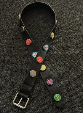 ironworks秀场款啤酒瓶盖腰带设计感男女同款皮带金属款时尚单品