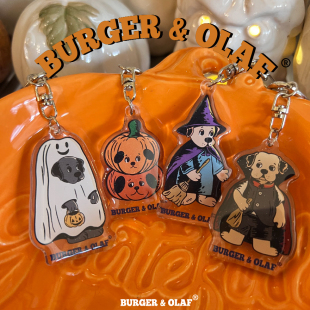BAO0079 BURGER AND OLAF 万圣节恐怖之夜 亚克力钥匙扣四款