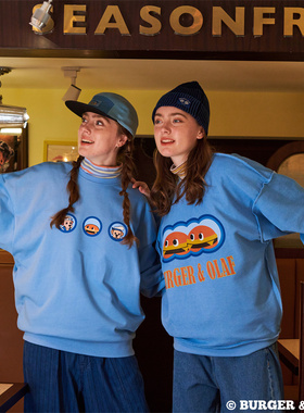 BAO0084 BURGER AND OLAF 水手小狗两面穿 四面印花 毛圈纯棉卫衣