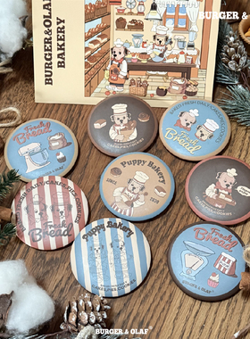 BOBG-002 小狗面包店 拉布拉多 原创插画 徽章 吧唧盲袋 58mm