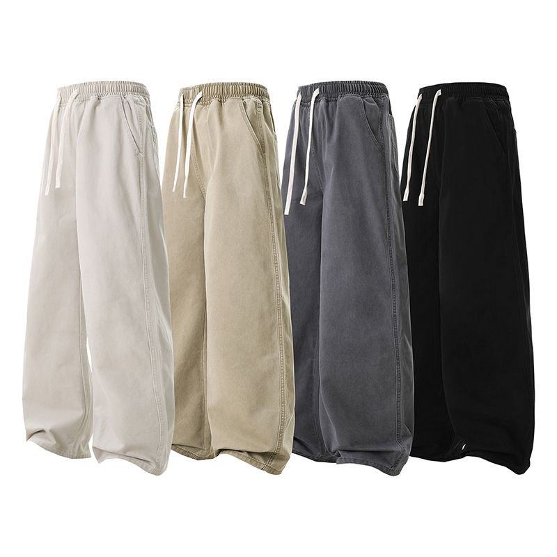 高端男士休闲裤潮牌潮流舒适百搭宽松直筒宽松阔腿休闲裤裤子