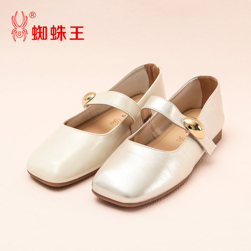 蜘蛛王真皮玛丽珍女鞋春季新款