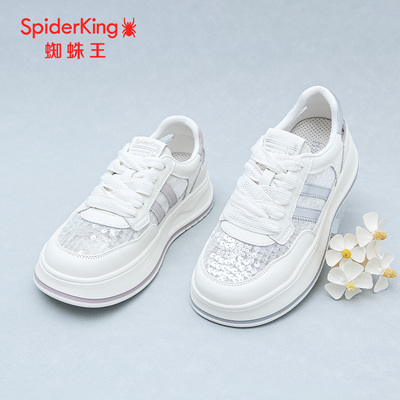 蜘蛛王网纱小白鞋夏季新款