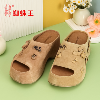 蜘蛛王一字女拖鞋厚底夏季新款