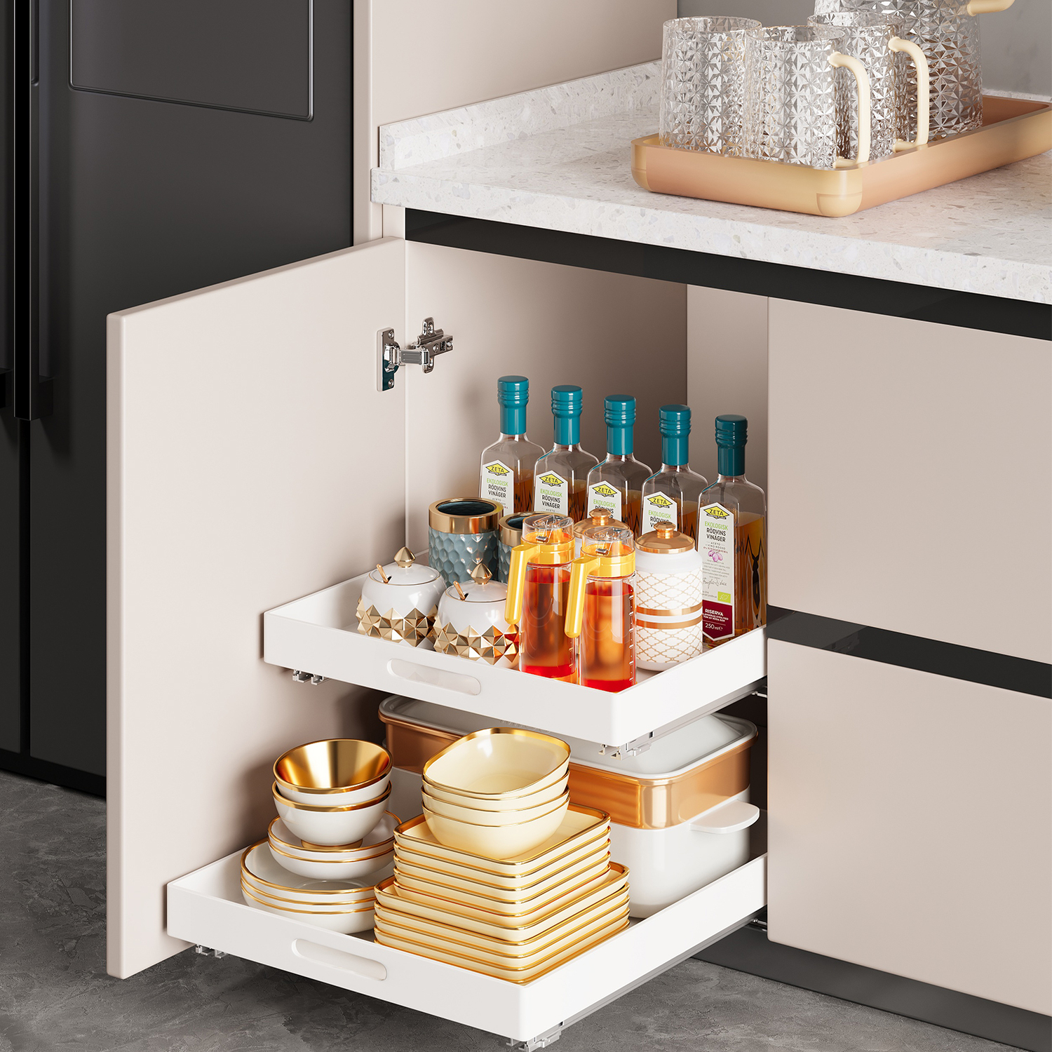 侧轨盒子置物架翻新承重抽屉储物