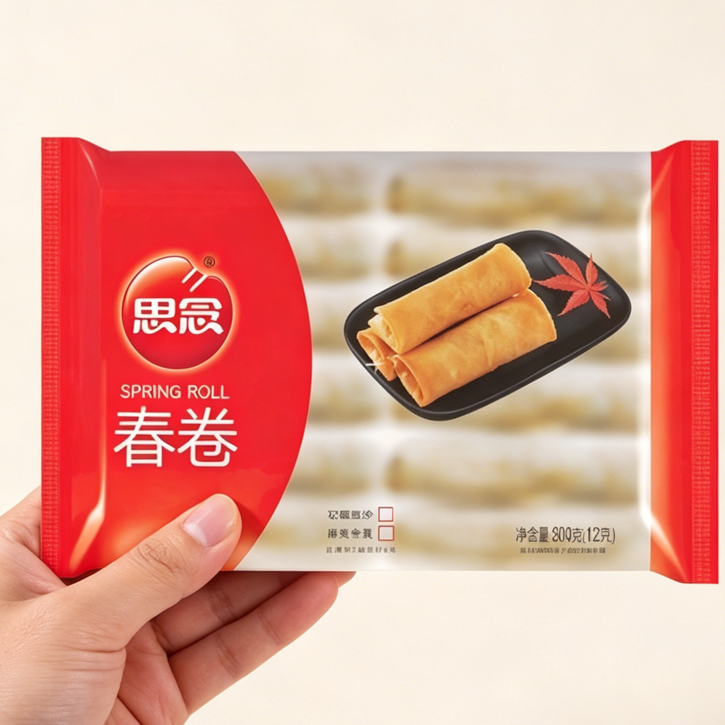 思念软糯豆沙春卷204g/袋12只速冻半成品年货油炸小吃早餐点心