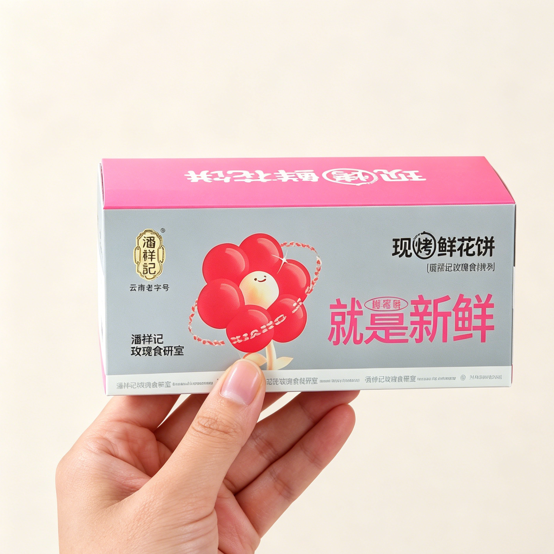 潘祥记现烤鲜花饼新鲜短保玫瑰花饼传统糕点心休闲零食品云南特产