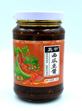 真中西瓜酱豆220克河南老家味道精选食材儿时味道手工油泼辣子