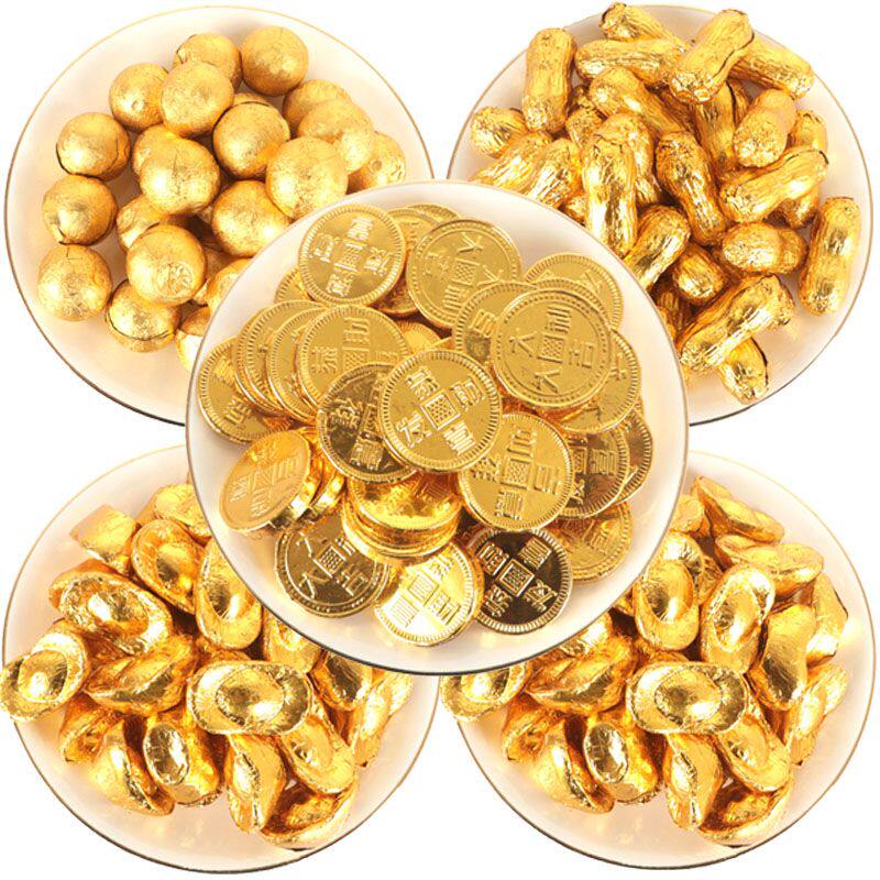 巧克力金条金元宝金币巧克力结婚喜糖果小零食散装摆件喜庆
