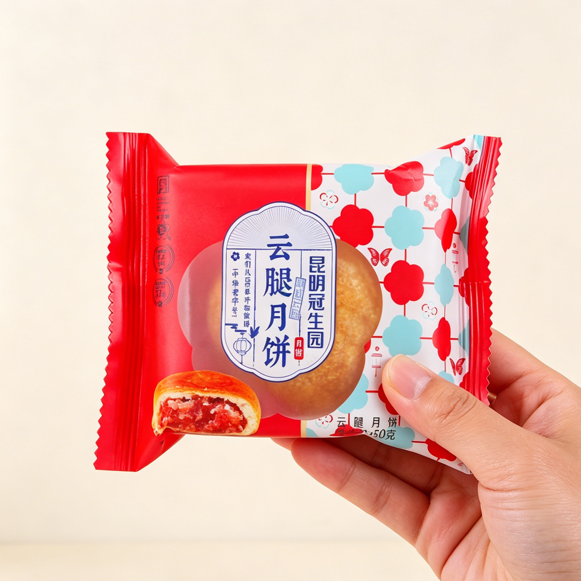 梅花牌冠生园云腿月饼滇式宣威火腿饼中秋送礼老字号传统糕点