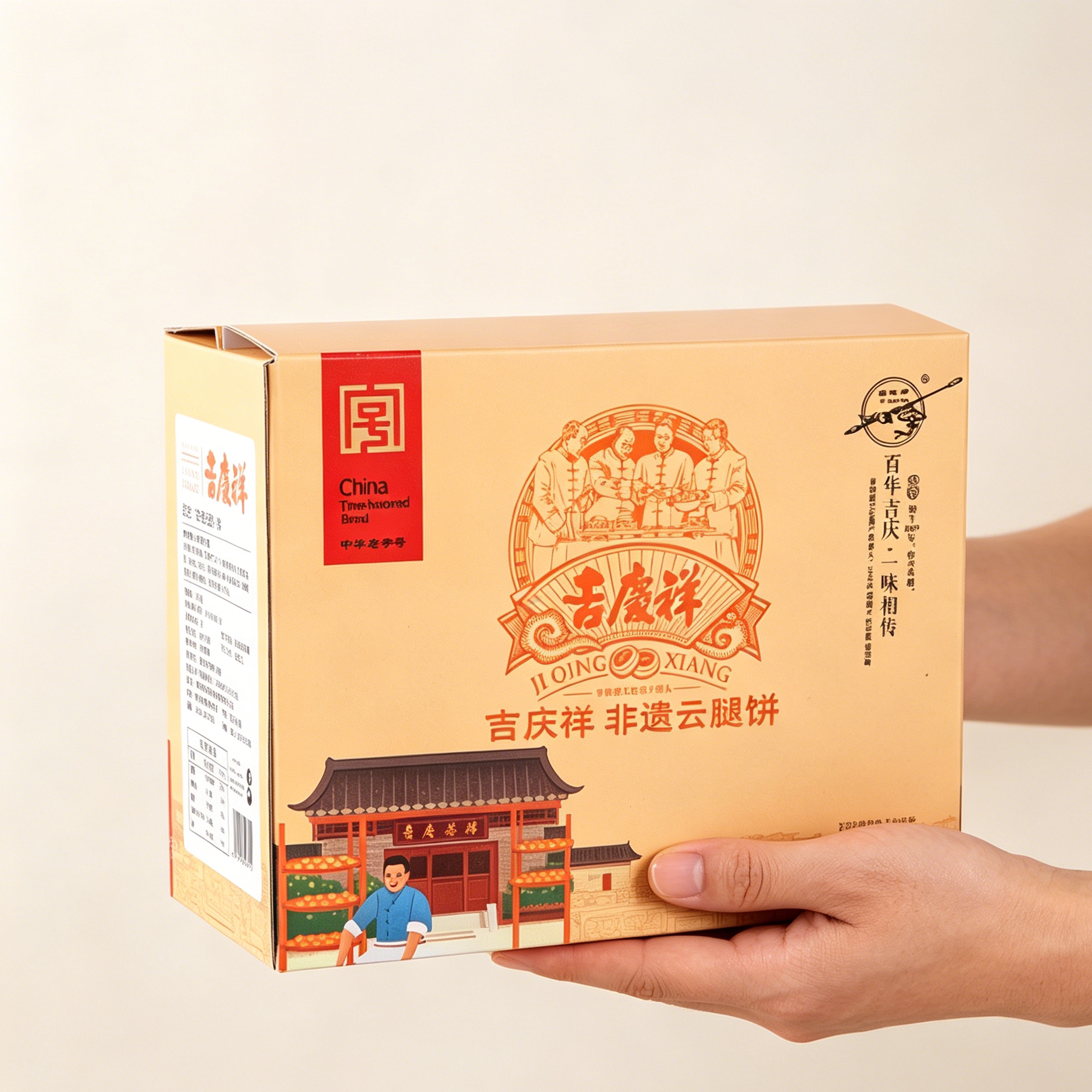 吉庆祥迷你云腿小饼火腿蛋黄月饼鲜花饼云南特产零食糕点心速食