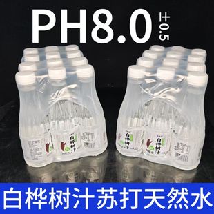 白桦树汁苏打天然水风味饮料无气弱碱365Ml整箱12瓶夏季 解渴餐饮