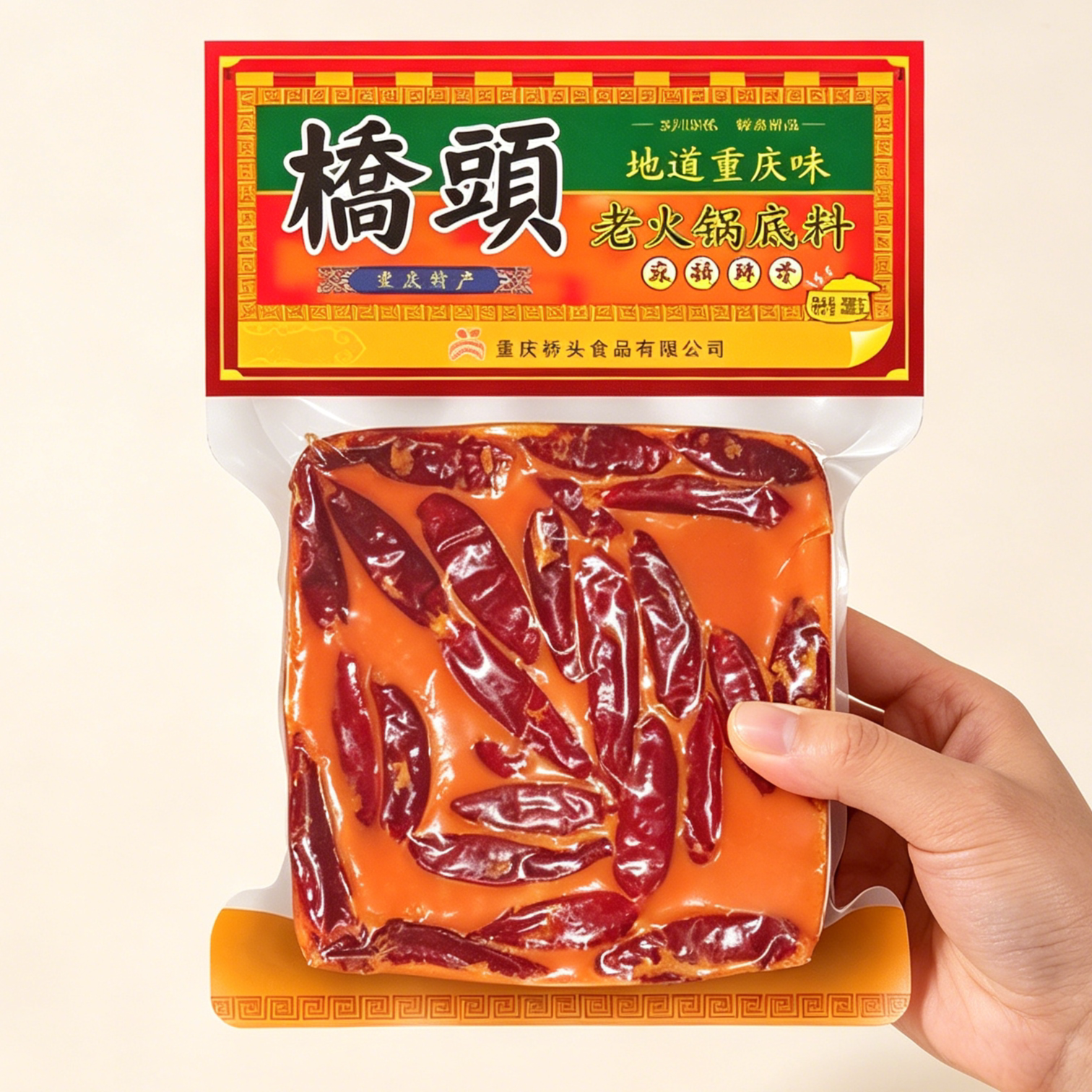 桥头重庆桥头牛油老火锅底料200g麻辣烫香锅干锅冒菜调料餐饮商用