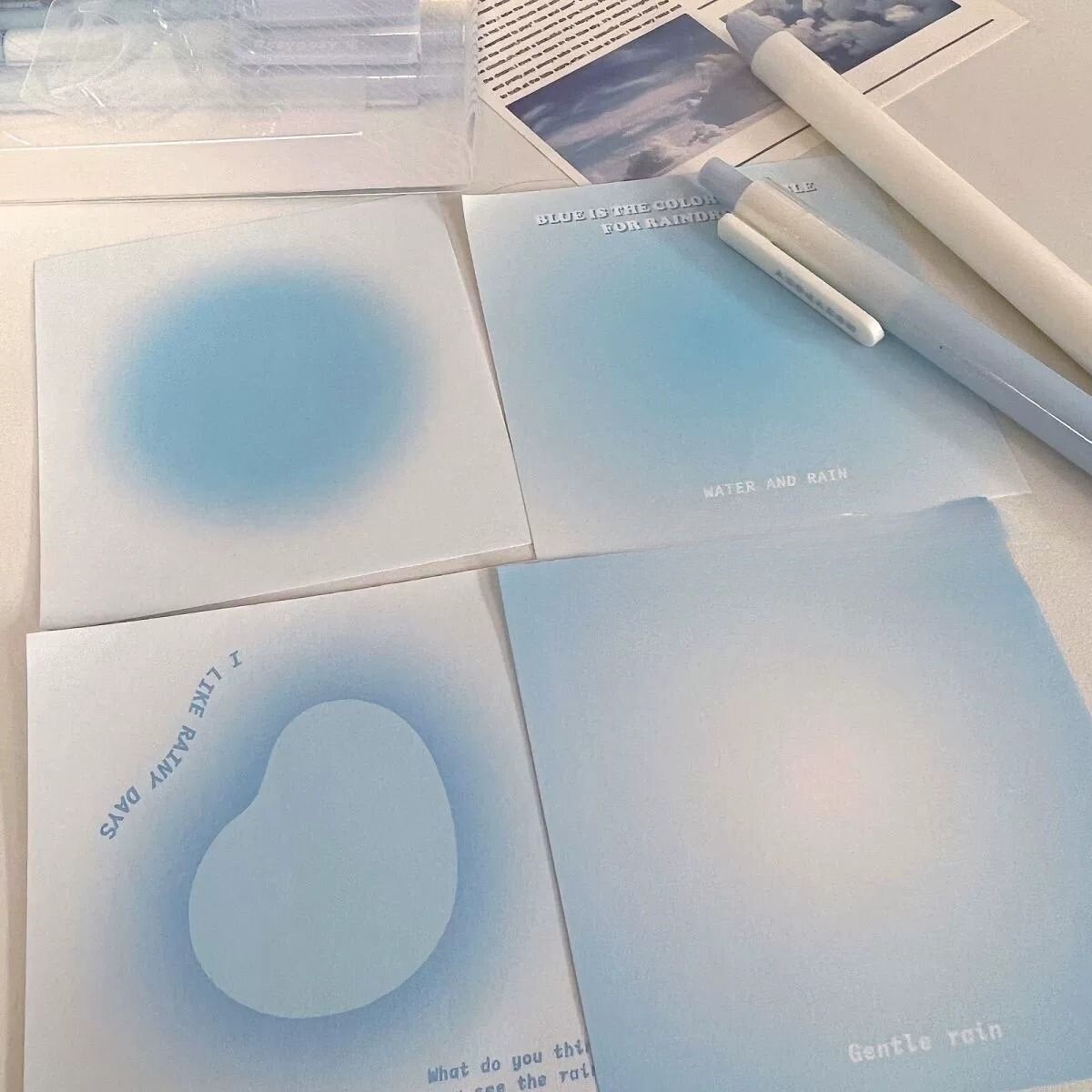 小红书纯欲风ins可撕便签本腮红光晕渐变简约便利贴无粘性手帐