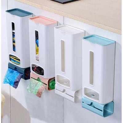 新款垃圾袋收纳神器壁挂家用厨房放塑料袋抽取盒收集器袋子收纳盒