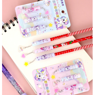 彩虹可爱小马卡通挂件铅笔延长器可爱高颜值小学生专用笔帽保护套