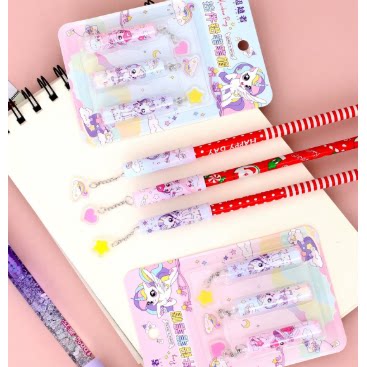 彩虹可爱小马卡通挂件铅笔延长器可爱高颜值小学生专用笔帽保护套