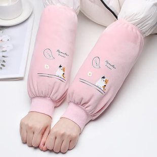 新款长款罗口袖套女耐脏防污上班套袖学生工作护袖成人秋冬季手袖