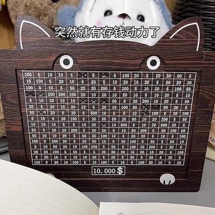 只存不取爆款纸币硬币都可存放高颜值摆件大号木质猫系存钱罐学生