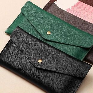 真皮质感钱包女士新款一片式薄长款钱夹袋男式大钞现金收纳零钱包