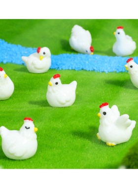 立体小摆件造型实色白鸡新款DIY配饰微景观造景小动物材料