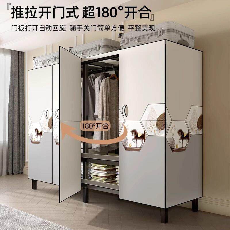 开门式免安装简易衣柜加粗加厚结实卧室出租房家用组装现代收纳柜