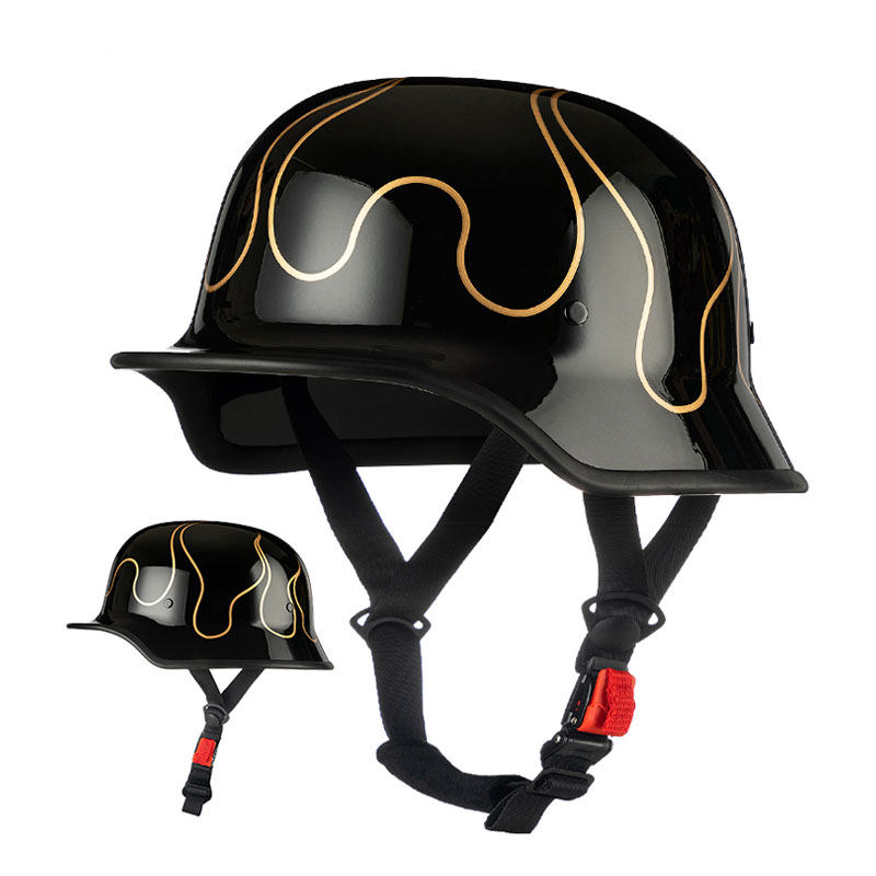 复古半盔男3c认证摩托车头盔男女机车踏板车大兵盔瓢盔电动车巡航