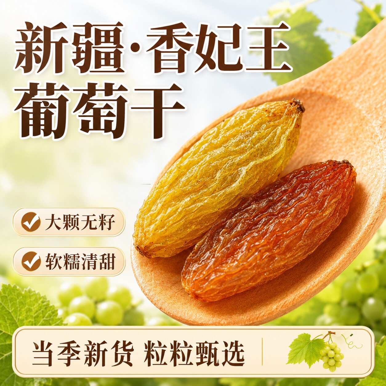 葡萄干新疆特产级超免大颗粒洗散装黑加仑提子干果烘焙商批发新货