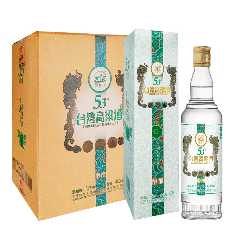 阿嵔山清香型白酒53度纯粮食口粮酒450ml/瓶盒装台湾高粱酒送礼