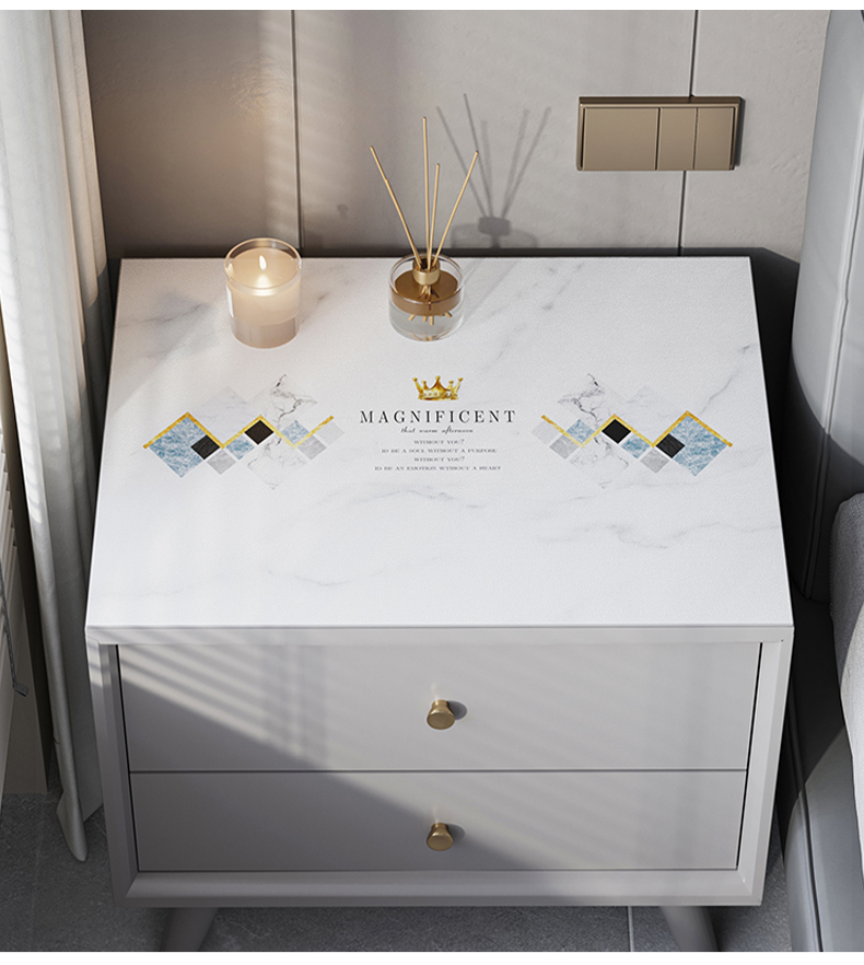 奉锦阁简约皮革防油防水床头柜垫