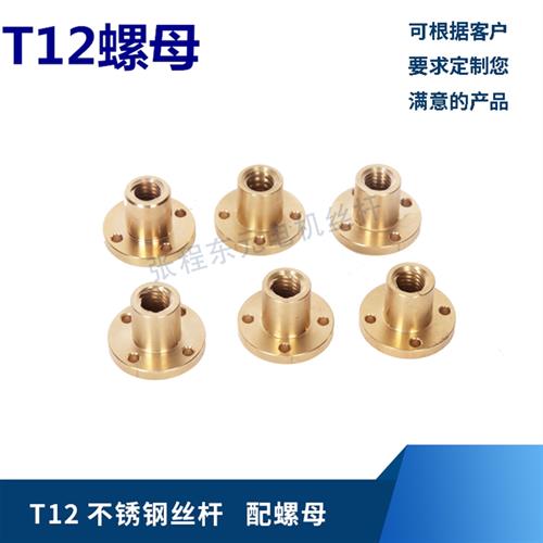 T型不锈钢梯形丝杆T12*20大导程丝杠12MM配螺母3D印表机步进马达